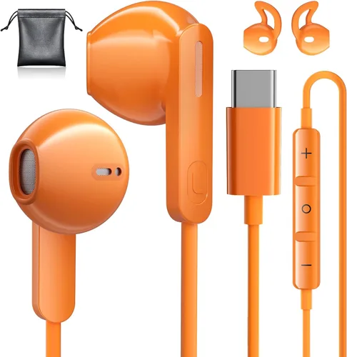 Vista 8 de Auriculares USB C para iPhone 17 16 15, auriculares con cable USB C para Samsung S24 S25 Ultra A16 5G, auriculares USB tipo C con micrófono