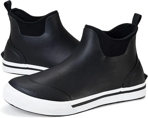 Vista 2 de TENGTA Botas de cubierta impermeables para hombre, calzado de lluvia de neopreno, zapatos de goma