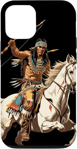 Vista 28 de Funda para iPhone 16 nativo americano jefe indio caballero guerrero Cherokee