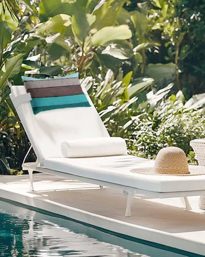 Vista 6 de Summer - Almohada para silla de playa de grano de madera de granja para exteriores, reposacabezas para tumbona, almohada reclinable con rellenos