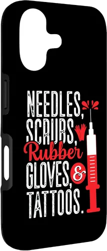 Vista 3 de Needles Scrubs Guantes Tattoos Flebotomist Flebotomy Tech Case para iPhone 17