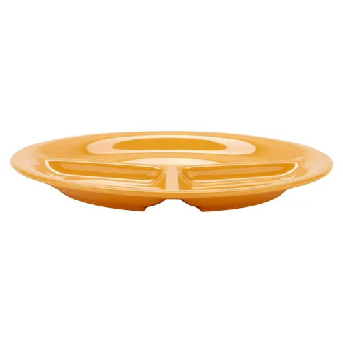 Vista 3 de G.E.T. CP-10-TY - Platos de plástico divididos de 3 compartimentos, 10.25 pulgadas, color amarillo tropical (juego de 12) Dishwasher safe