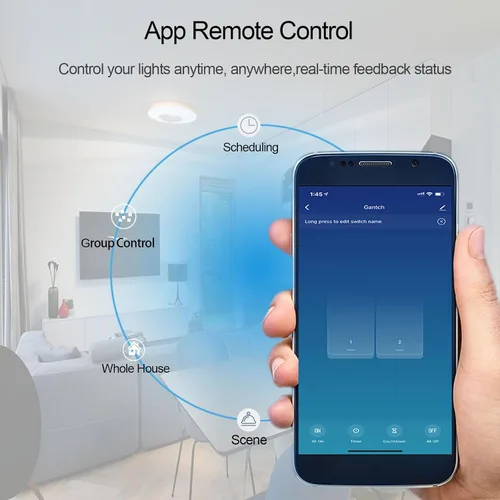 Vista 6 de Zigbee Smart Touch - Interruptor de luz de pared, control de aplicación/voz, visión nocturna, requiere puerta de enlace Tuya