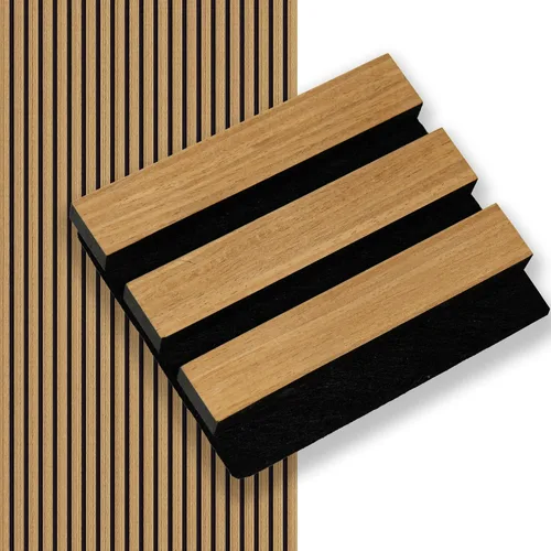 Vista 28 de Smartstandard Panel de Pared de Listones de Madera de Muestra, Paneles de Pared de Madera Insonorizados, Paneles de Madera Acústicos para Pared