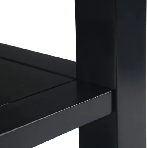 Vista 10 de SIMPLIHOME Acadian Mesa auxiliar estrecha – Mesa auxiliar rectangular de madera maciza de 14 pulgadas de ancho con 2 estantes abiertos en negro