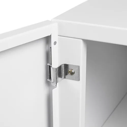 Vista 5 de Mini gabinete de nevera con almacenamiento de metal grande para impresora, mesa de dormitorio, mini refrigerador y microondas, soporte combinado