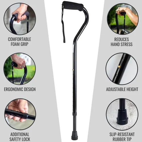 Vista 7 de DMI Walking Cane and Walking Stick for Adult Men and Women, FSA Eligible, Lightweight and Adjustable from 30-39 Inches, Supports up to 250 Pounds