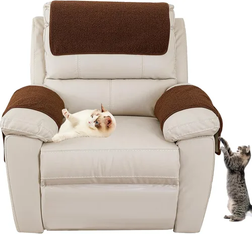 Vista 9 de Funda para reposabrazos de sofá, funda para reposabrazos de silla reclinable, funda de terciopelo de cordero, antideslizante, protector de muebles