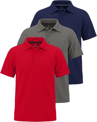 Vista 11 de Real Essentials Paquete de 3: Polo de manga corta para niño, uniforme escolar, rendimiento activo, golf (de 4 a 16 años)