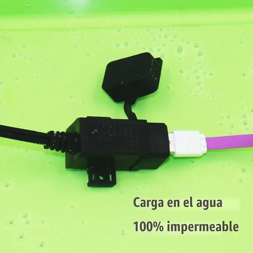 Vista 5 de MOTOPOWER MP0609C - Kit de cargador doble USB impermeable para motocicleta de 3,1 A, adaptador SAE a USB, cable para teléfono, tableta