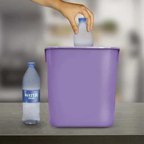 Vista 8 de Acrimet Papelera para escritorio, 3.25 galones, 13 cuartos de galón, 12 litros, basurero (plástico) (color morado) (juego de 4)