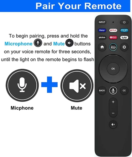Vista 3 de Control remoto por voz XRT260 Reemplazo para Vizio V-Series M-Series P-Series 4K HDR Smart TV con Disney+/Netflix/Prime Video/Pluto/iHeart