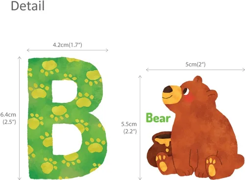 Vista 6 de DECOWALL DS-8003 Acuarela Animal Letras Niños Pared Pegatinas Adhesivos de Pared Adhesivos de Pared Despegar y Pegar Adhesivos de Pared Extraíbles