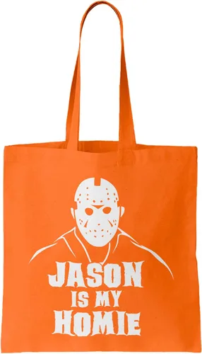 Vista 25 de Camp Crystal Lake Scenery - Bolsa reutilizable para comestibles con máscara Jason (negro)