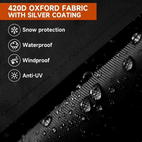 Vista 5 de NOVSIGHT Cubierta UTV para 2 a 3 pasajeros, resistente 420D Oxford impermeable lado a lado, sistema de correa cruzada resistente al viento