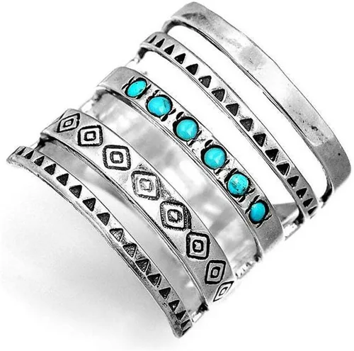 Vista 5 de PULABO - Anillo de plata para mujer, hecho a mano, tallado, joyería de regalo, conveniente
