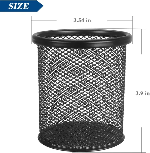 Vista 2 de Tamaki Soporte para Bolígrafos de Computadora con Taza para Lápices, Organizador de Bolígrafos de Malla de Alambre para Oficina (Negro)