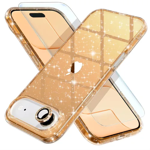 Vista 56 de Choiche, funda para iPhone 14 de mujer, brillante, protección de grado militar, 2 cubiertas de lentes de cámara Diamond, 2 protectores de vidrio