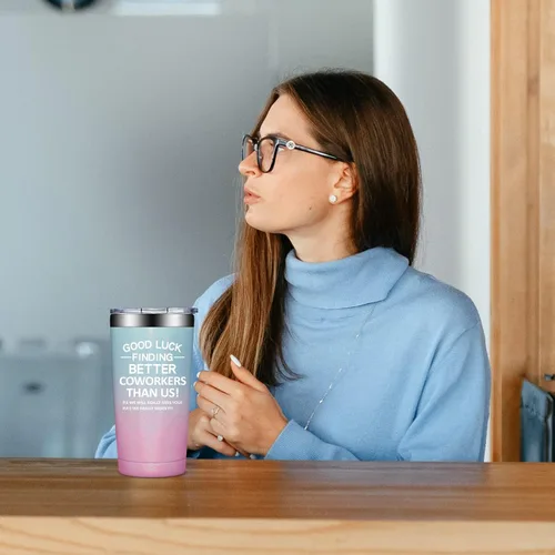 Vista 8 de Grifarny Regalos de despedida para mujeres – Vaso de despedida para compañeros de trabajo – Vaso de buena suerte para encontrar mejores compañeros