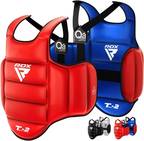 Vista 8 de RDX - Protector corporal reversible para boxeo, protector de pecho para kickboxing, MMA, Muay Thai, para entrenamiento de combate y golpes pesados