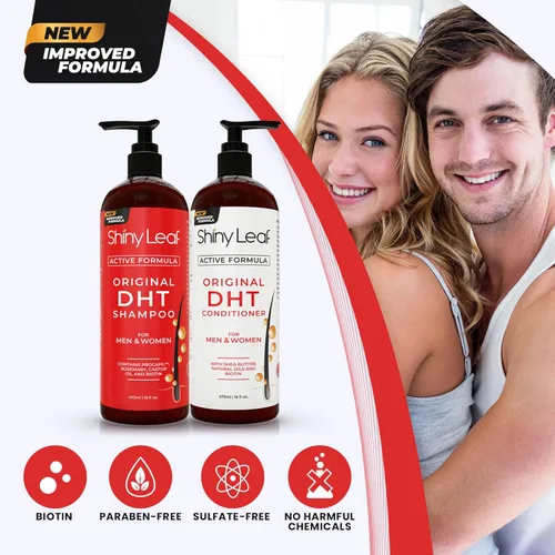 Vista 9 de DHT Blocker Champú y acondicionador - Para mujeres y hombres, fabricado en Estados Unidos, tratamiento contra la caída del cabello, con biotina
