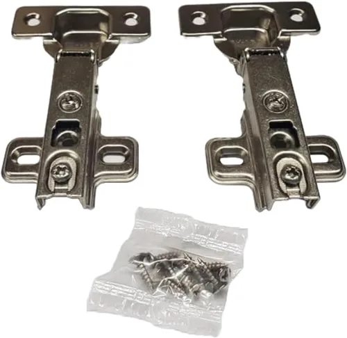 Vista 2 de Lock Connection® -2 piezas, bisagras europeas de gabinete de superposición completa, cierre no suave, montaje con tornillo, bisagras de puerta