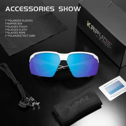 Vista 7 de KAPVOE Gafas de sol deportivas polarizadas para ciclismo, béisbol, correr, bicicleta de montaña, triatlón, golf, MTB para hombres y mujeres