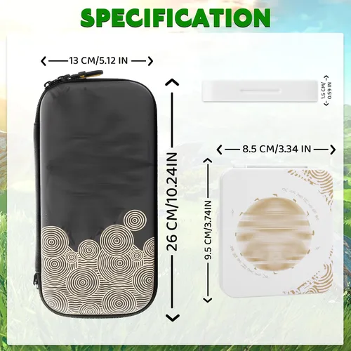 Vista 3 de GLDRAM Funda de transporte Zelda para Nintendo Switch y OLED, kit de accesorios de luz con funda de viaje impermeable para interruptor, soporte