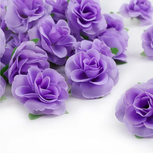 Vista 12 de Kesote 50 rosas artificiales, rosas artificiales de seda pequeñas de 1.6 Negro