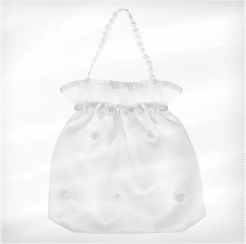 Vista 6 de Bolsa de dinero de satén - Bolsa de boda nupcial (Little Bud)