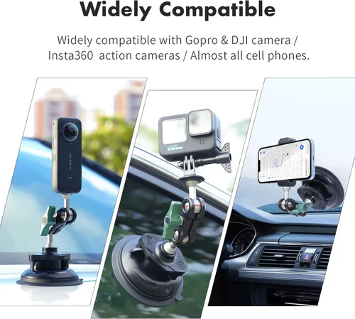 Vista 6 de SEASKY S1 Potente cámara deportiva con ventosa para GoPro Hero 13/12/11/10/9/8 Negro DJI Action 5/4/3/2 Pocket Insta360 X5 X4 X3 X2 Ace Pro 2