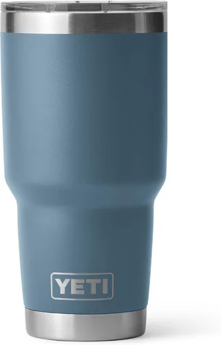 Vista 25 de YETI Rambler - Vaso de 30 oz, acero inoxidable, aislado al vacío con tapa MagSlider, color carmesí Amarillo