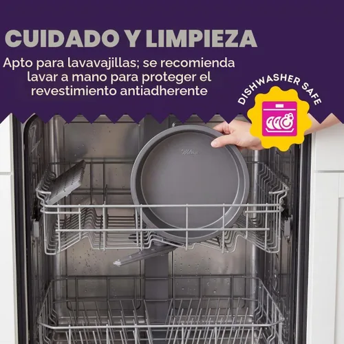 Vista 7 de Wilton Molde redondo antiadherente plateado para tartas, fabricado sin PFAS