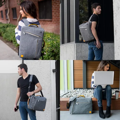 Vista 2 de Vangoddy Slate 3-en-1 Universal 10 12-inch Covertible Laptop Messenger Bag (Gris)