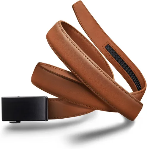 Vista 21 de Mission Belt Cinturón de trinquete de cuero para mujer, colección de cuero de 1.181 in oro/cuero negro