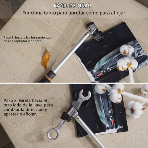 Vista 4 de Anblak Extensor de Llave para Barras de Disyuntor de 1/2 Pulgada de Unidad/21 mm de Unidad Hexagonal, Adaptador Universal de Extensión de Llave