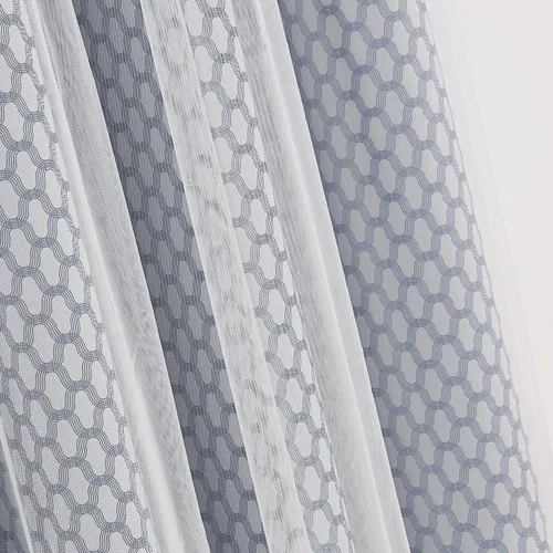 Vista 7 de Deconovo Paneles superiores con ojales, estampado marroquí azul celeste, aislamiento térmico, para ventana de dormitorio, dos cortinas transparentes