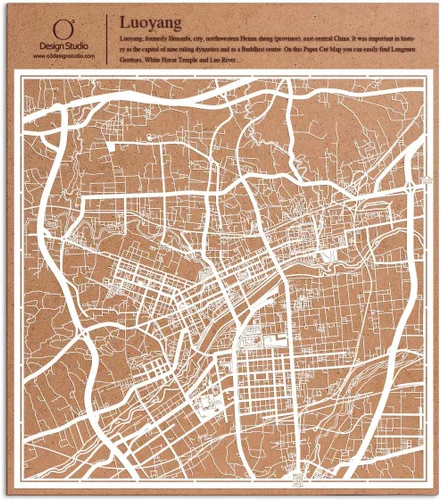Vista 41 de O3 Design Studio Aberdeen - Mapa de papel cortado en papel blanco de 12 x 12 pulgadas