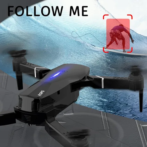 Vista 6 de X9 4K GPS Drone con cámara para adultos principiantes, cuadricóptero FPV RC plegable, posicionamiento de flujo óptico, retorno automático, sígueme