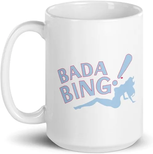 Vista 3 de HBO - Taza blanca de The Soprano "Bada Bing", 11 onzas, con licencia