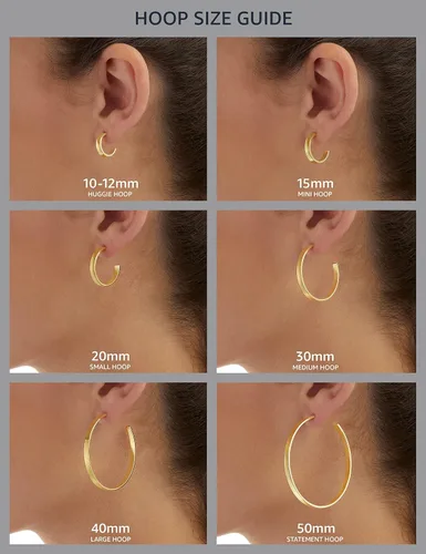 Vista 3 de Tienda Collection Sterling Silver 3mm Round Tube Hoop Earrings