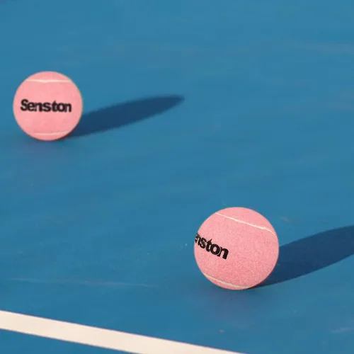 Vista 3 de Senston Raquetas de tenis para niños de 25" con 3 pelotas de tenis rosa