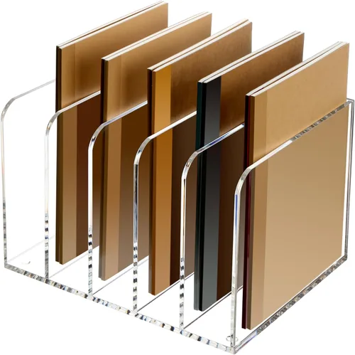 Vista 8 de SANRUI Organizador de archivos de acrílico, soporte transparente para archivos, organizador de escritorio para organización y almacenamiento