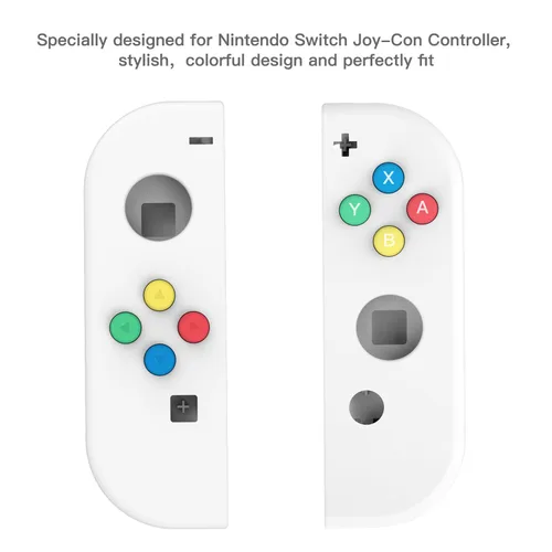 Vista 6 de Basstop - Carcasa de repuesto para consola NS NX y mando Joy-Con con interruptor izquierdo derecho sin componentes electrónicos.