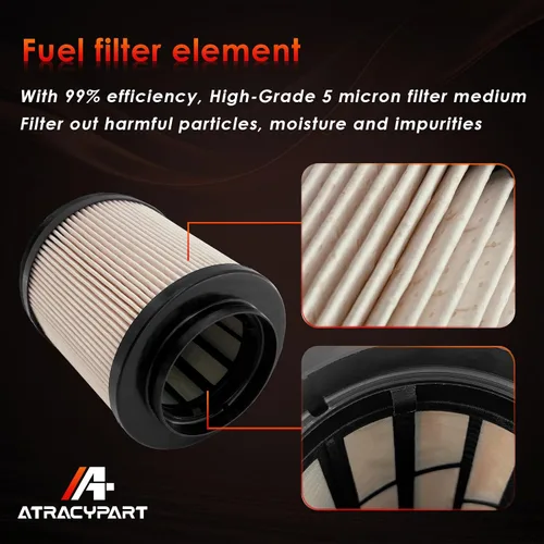 Vista 5 de Separador de agua con filtro de combustible diésel de 6.7 Power-stroke │Reemplazo para motores diésel Ford F250 F350 F450 F550 Super Duty V8