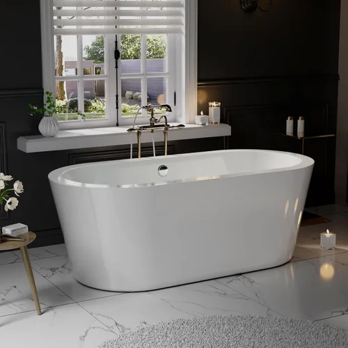 Vista 4 de Empava Bañeras independientes de diseño contemporáneo de lujo de 59 "de lujo para remojar el spa, moderno soporte solo, diseño contemporáneo