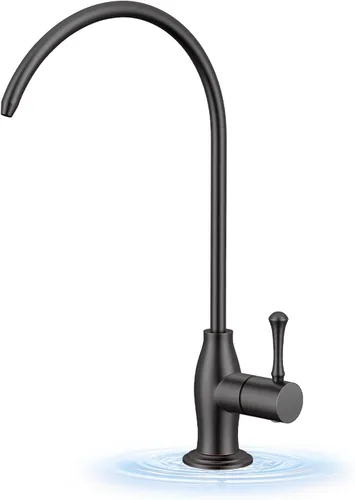 Vista 10 de WEWE Grifo de agua potable vintage, grifo de filtro de agua de cocina de acero inoxidable sin plomo para sistema de ósmosis inversa, grifo de Níquel