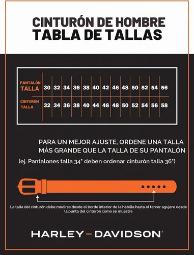 Vista 6 de Harley-Davidson Cinturón de cuero de 1.496 in para hombre Negro (doble costura)