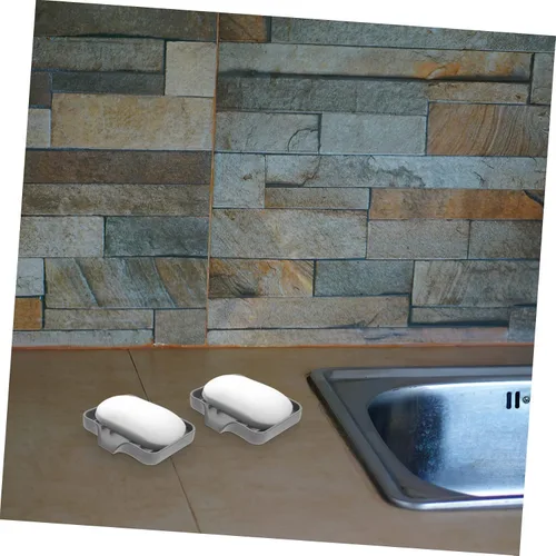 Vista 4 de Jabonera de silicona y soporte de esponja para fregadero de cocina y ducha, bandeja de jabón autodrenante para una fácil limpieza y organización