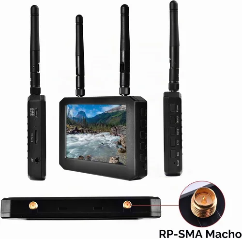 Vista 6 de Monitor FPV para cámara FPV- Pantalla FPV de 5.8 GHz 4.3 pulgadas con receptor DVR 40CH 800x480 IPS Batería incorporada para RC Hobby FPV Drone RC
